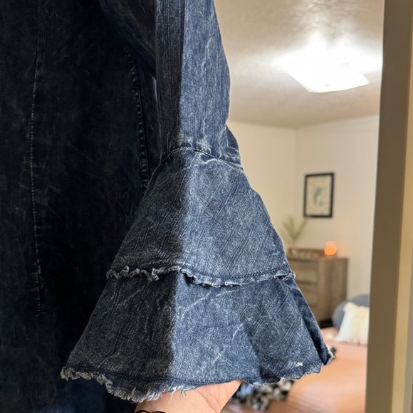 Denim Button-Up Shirt Dress - Picture 3 of 4